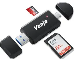 Produktbild: Vanja SD Kartenleser, USB 3.0/USB C SD Card Reader OTG SD Adapter für SD/MicroSD/SDHC/SDXC/MMC, Kompatibel mit iPhone 16/15 Series, MacBook Pro/Air, iPad Pro,Galaxy S25/24/23 usw