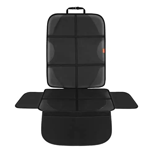 Produktbild: VANLONTD Kindersitzunterlage 1 Stück, Autositzschoner kindersitz Auto sitzschoner ISOFIX geeignete, Autositzauflage mit Dickster Polsterung und Netztaschen Rutschfesten(Schwarz)