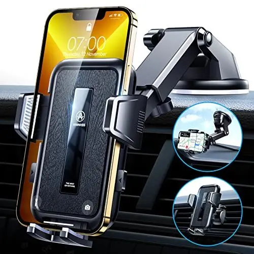 Produktbild: VANMASS 2025<strong>True Militär-Klasse:</strong>  Handyhalterung Auto<strong>Bombenfest Ver. CTVK61 Saugnapf & Clip:</strong>  Universal Handy Halterung Auto Armaturenbrett Scheibe Lüftung für iPhone 16 Pro Max/13/14 Samsung S24 usw