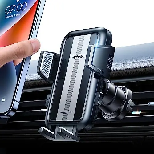 Produktbild: VANMASS Handyhalterung Auto Lüftung<strong>2025 Stärkster Lüftungshaken:</strong>  Handy Halterung Auto Militär-Klasse Kfz Handyhalterung Universal Autohalterung für iPhone 16 Pro Max 15 14 Samsung S24 Ultra Android