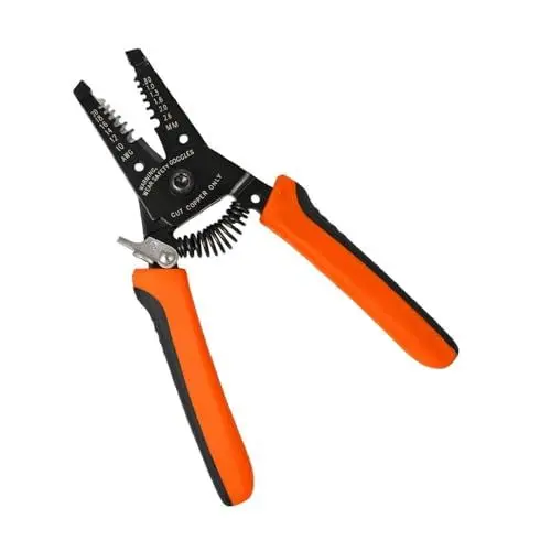Produktbild: VANQUISH Abisolierzange, 17.78cm Abisolierwerkzeug Schneidet, Abisoliert und Schlingt 10-20 AWG Volldraht und (0,8-2,6mm) Litze, 3384