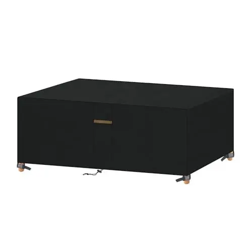 Produktbild: VANSHEIM Abdeckhaube Gartenmöbel Rechteckig Abdeckplane Gartenmöbel Wasserdicht Lounge Abdeckung Gartenmöbel Winddicht 420D Oxford Gewebe für Terrassenmöbel 150x90x71cm