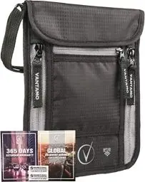 Produktbild: Vantamo Brustbeutel Herren und Damen - Passport Bag - Brustbeutel mit RFID-Blocker - Sicherheitstasche Passend für Reisepass mit Cover