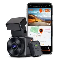Produktbild: VANTRUE E1 2.7K Dashcam Mini Auto WiFi GPS, 2.5K 1440P/60FPS Dash Cam Fernbedienung Sprachsteuerung, 24Std. Puffer Parküberwachung, HDR Super Nachtsicht, 1.54 Zoll 160°Versteckte Autokamera, max.512GB