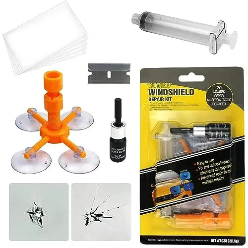 Produktbild: Vanwoke Auto Windschutzscheiben Reparaturset Werkzeug, Glas Reparatur Flüssigkeit, Hochwertiges Auto Windshield Repair Kit für PKW Chip und Crack, für Risse,Sternförmige Risse,Lange Risse
