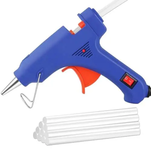 Produktbild: Vanwoke Heißklebepistole FR-017, 10 Stäbe, 20 W, Stand, Blau, Kunststoff, Glas, Papier, Baumwolle, Stoff, andere Materialien