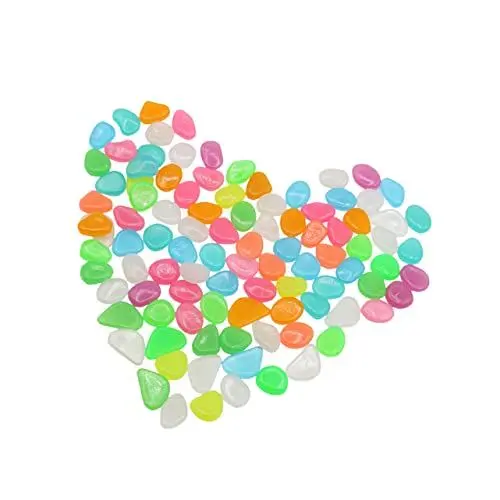 Produktbild: VANZACK Leuchtende Bunte Kieselsteine Dekorative Steine ​​für Aquarien Umweltfreundliche Felsen Nächtliche Gartendekoration