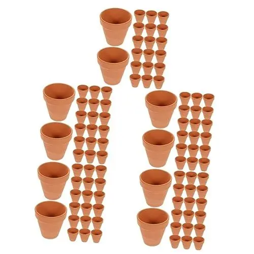 Produktbild: VANZACK 100stücke Mini Terrakotta Blumentöpfe Rote Tontöpfe Mit Abflussloch Für Sukkulenten Und Zimmerpflanzen Für Indoor Und Outdoor-Gartenarbeit