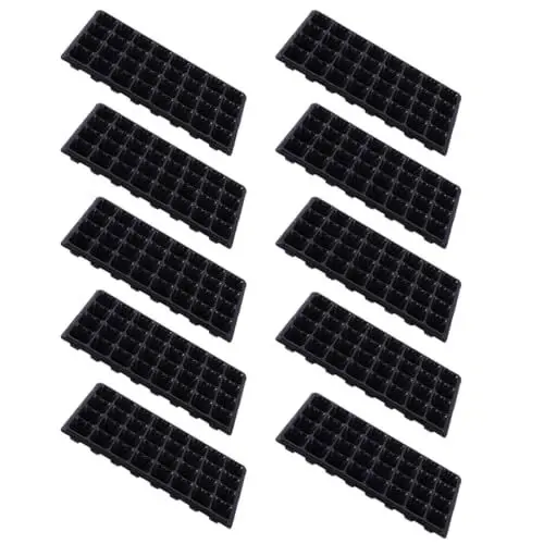 Produktbild: VANZACK 10 Stücke Setzling Box Tablett Keimung Sprießen Topf Bett Garten Pflanzer Wachsen Kräuter Zimmerpflanzen Pflanze Wachsen Kit Kunststoff Schwarz