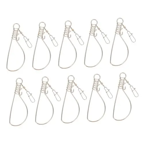 Produktbild: VANZACK 10pcs Metall Fisch Locken Angeln Snaps Lock Fisch Lock Gerät Tragbare Fisch Clip Für Outdoor Angeln