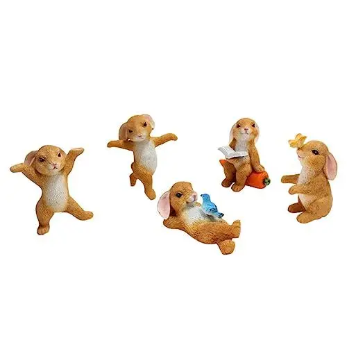 Produktbild: VANZACK 15 STK Kaninchen-Verzierung Kaninchen-Schreibtischdekoration Osterfiguren Ornament Spielzeug Kaninchen-Miniatur-Dekor Hasen-Kuchen-Topper Esstisch Dekorationen Bonsai Statue Kind