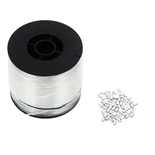 Produktbild: VANZACK 1satz Nylon Angelschnur Set Mit Aluminiumteilen Hochwertige Monofile Angelschnur Für Verschiedene Angelaktivitäten Aluminium-crimphülsen Langlebig Und Reißfest