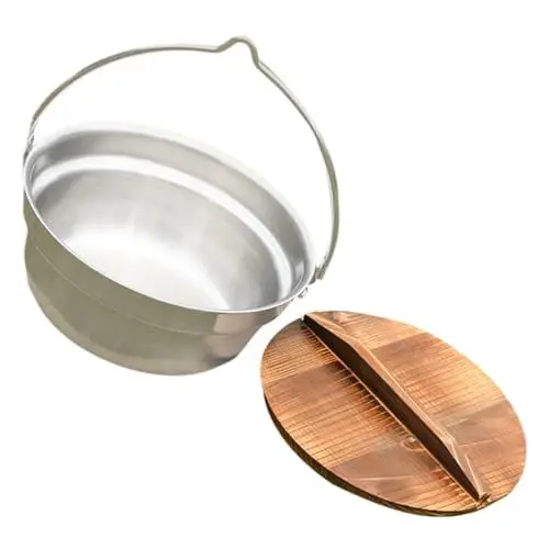 Produktbild: VANZACK 1 Satz Lagerfeuertopf Chinesischer Hot Pot Japanischer Hot Kochgeschirrsets Aus Edelstahl Wok-pfanne Lagertopf Hängetöpfe Zum Kochen Rucksack-Topf Breitopf Küchenutensilien Camping