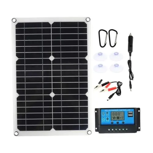 Produktbild: VANZACK 1 Satz Solarladegerät Solarautoladegerät Selbst Bauen Kfz-batterieladegerät Batterieladegerät Für Auto Auto-ladegerät Laderegler Für Solarmodule Multifunktion Gummi Solarplatten