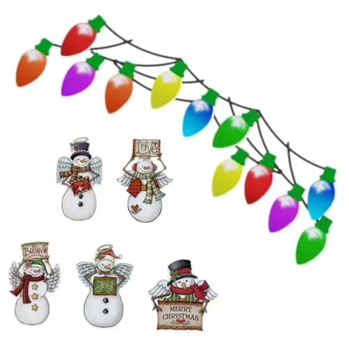 Produktbild: VANZACK 1 Set Weihnachtsmagnete Fürs Auto Reflektierende Glühbirnen-Aufkleber Stilvolle und Festliche Autodekoration für Die Weihnachtszeit