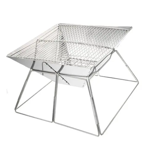 Produktbild: VANZACK 1stück Faltbares Bbq-grill Aus Edelstahl Tragbarer Grill Für Camping Picknick Outdoor-aktivitäten Korrosionsbeständig Leicht Zu Transportieren