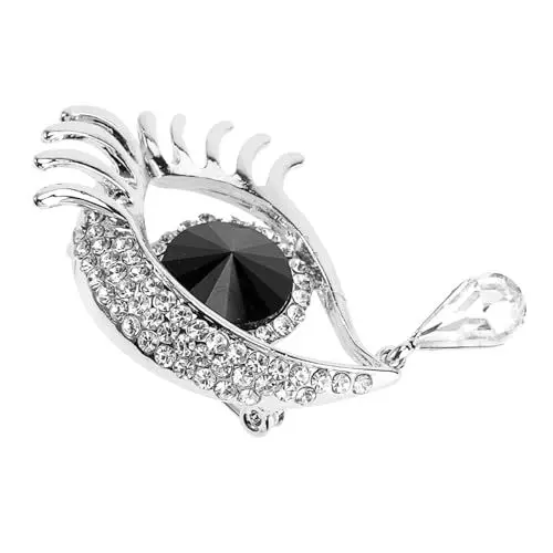 Produktbild: VANZACK 1stück Delicate Eye Modeling Brooch Kleidung Brosche Für Partys Zeremonien Und Täglichen Gebrauch Mit Feiner Verarbeitung Und Funkelnden Strasssteinen Silber-schwarz