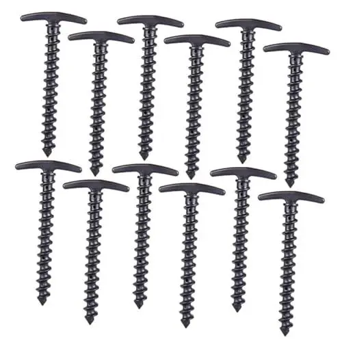 Produktbild: VANZACK 20St Nylonnägel Zelt zum Campen Wanderpfähle Pannenschutz für Fahrradreifen Verankerungspfähle Tipi Gartenarbeit gartenvliese Zeltbefestigungsnägel spiralförmige Zeltheringe Black