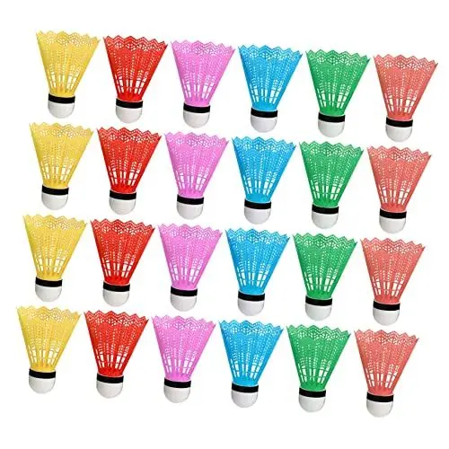 Produktbild: VANZACK Leichte Federbälle Für Jungen Und Mädchen 24 Stück Kunststoff-Badminton Bunte Federbälle Für Jungen Und Mädchen Für Das Badmintonspiel Für Kinder Zufällig