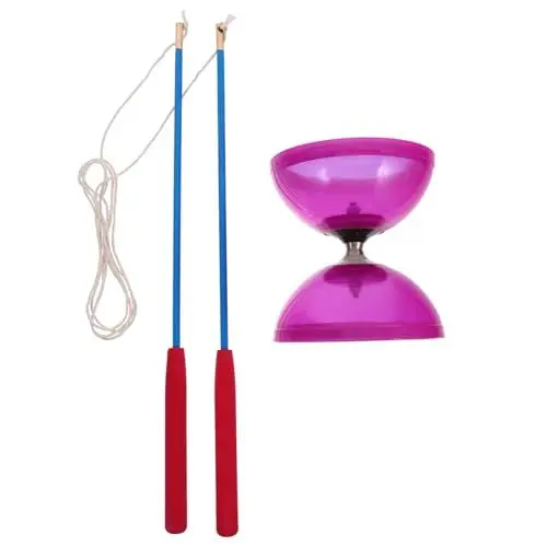 Produktbild: VANZACK 2 Sätze Chinesisches Diabolo-Set Dreifach Gelagertes Chinesisches Jonglierspielzeug Mit Stöcken Für Alle Altersgruppen Fitness Und Tricks Outdoor-Sportarten Violett