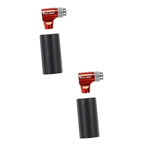Produktbild: VANZACK 2 Stücke Aluminium Legierung Mini Pumpe Co2 Reifen Inflator Leicht Zu Tragen Französisch Ventile Rot