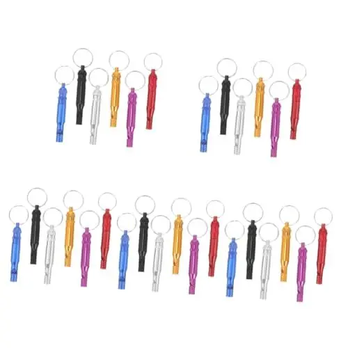 Produktbild: VANZACK 30 STK Outdoor-Pfeife Dog Whistles Ideas Geschenkeidee metallrohr Pfeifen-Schlüsselanhänger Campingpfeife Notpfeife Notfall-Überlebenspfeife tragbare Pfeife Aluminiumlegierung