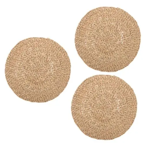 Produktbild: VANZACK 3St Futonkissen aus Esszimmer-Sitzmatte gewebtes Tatami-Kissen Meditation Cushion teppichboden Stuhlpolster Outdoor-Stuhlkissen Bodenkissen für Erwachsene Meditationskissen