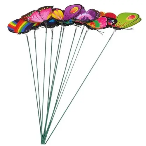 Produktbild: VANZACK 40 STK Simulationsstangen Schmetterlinge Am Stock Piratenschwerter Für Kinder Party Künstliche Blumen Türdekoration Einsätze Blumentopf Vase Dekorationsmaterial Anlage 3D