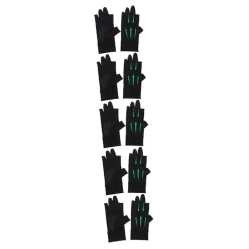 Produktbild: VANZACK 5 Paar Sonnenschutzhandschuhe Angelzubehör Trainingshandschuhe Für Herren Verschleißfeste Reithandschuhe Poolhandschuh Tragbare Angelhandschuhe Fitnesshandschuhe Grün
