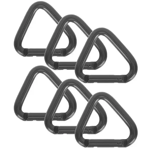 Produktbild: VANZACK 6-teiliges Karabiner-schnallen-Set Dreieckig Kletter-metallclip Für Schlüsselanhänger Und Outdoor-ausrüstung
