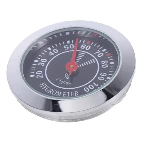 Produktbild: VANZACK Analoges Hygrometer für Humidor Runder Mechanischer Feuchtigkeitsmesser für Zigarrenetuis Violin und Gitarrenkoffer Präzise Messung Robustes Design Batteriefrei
