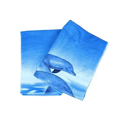 Produktbild: VANZACK Mikrofaser Strandhandtuch Mit Druck Schnelltrocknend Badetuch Für Strand Urlaub Und Zuhause Pärchen Delfine