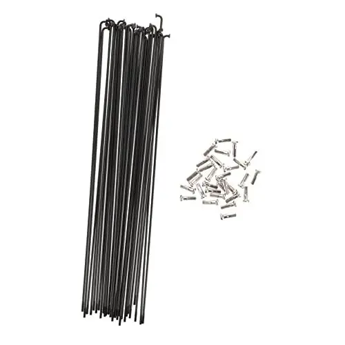 Produktbild: VANZACK Fahrradspeichen 30 Stück 14G J Bend Fahrradspeichen aus Edelstahl mit Speichennippeln 265 mm Fahrradspeichen für Mountainbike Rennrad
