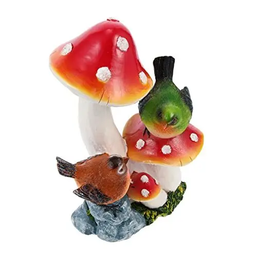 Produktbild: VANZACK Outdoor Harz Pilz Hof Vogel Statue Rot Garten Ornament Größe Ihre Garten Schönheit