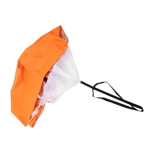 Produktbild: VANZACK Geschwindigkeitstraining Regenschirm Lauftraining Laufausrüstung Laufzubehör Lauffallschirm Geschwindigkeitstraining Laufzubehör Laufsportbänder 210D Oxford Stoff Orange