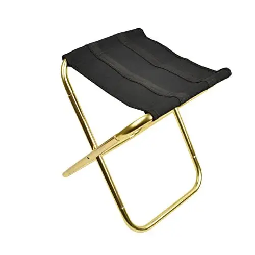 Produktbild: VANZACK Faltbarer Outdoor Klapphocker Aus Mit Oxford Camping Angeln Reisen Wandern Klettern Leicht Tragbar Schwarz Gold