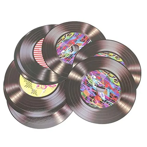 Produktbild: VANZACK Poster Schallplatten Schallplattendekoration An Wand Montierte Schallplattenrequisiten Retro-Vinylschallplatte Home Bar Café Dekoration Requisiten 9St Wandcollage Wand Dekoration