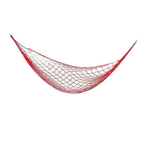 Produktbild: VANZACK Camping Hängematte Schaukel Hängematte Nylon Outdoor Hängematte Rot Und Seil Einfacher Aufbau Für Camping Und Garten