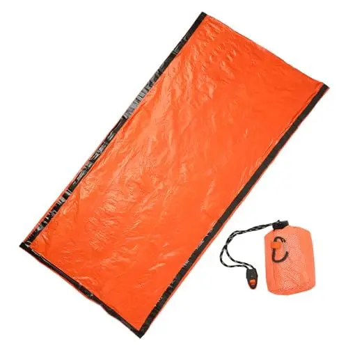 Produktbild: VANZACK Notfall-Schlafsack Aus Pe-aluminiumfolie Kompakter Kordelzug Outdoor-überlebensausrüstung Pfeife