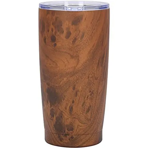 Produktbild: VANZACK Thermobecher in Holzmaserung Reise-thermobecher Isolierte Becher Isolierter Kaffeebecher Trinkbecher Vakuum Wasserbecher Felsenbecher Tasse Reisen Rostfreier Stahl Doppelschicht