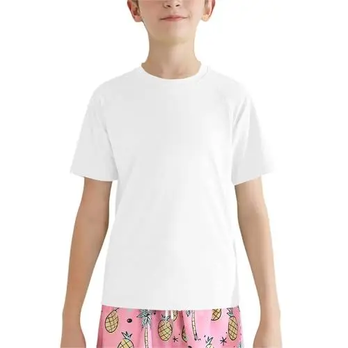 Produktbild: vaolkwsacz Rashguard-Schwimmshirts für und Mädchen 50, und Teenager, sportlich, kurzärmelig, T-Shirt zum Angeln, Surfen, Wasser, Strand, Laufen, Workout, Fitnessstudio, aktives (Beige, 13-14 Years)