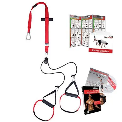 Produktbild: Variosling® Sling Trainer mit Umlenkrolle mit Griffschlaufen inkl. 2x Schlingentrainer DVD, Türanker, Poster MADE IN GERMANY (Rotate)