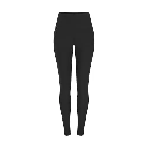 Produktbild: Variosports Damen mesh Leggings lang mit Handy-Taschen - Leggins Sporthose Hüfttasche für Smartphone (mesh2-schwarz, ML)