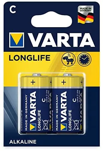 Produktbild: VARTA 10510214 - Longlife Alkaline Batterie LR14 / Baby mit 1,5 Volt, Kapazität 7800 mAh, 2 Stück