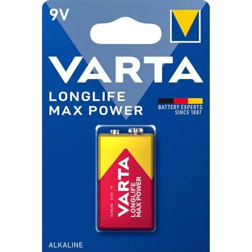 Produktbild: VARTA Batterien 9V Blockbatterie, 1 Stück, Longlife Max Power, Alkaline, für Rauchmelder, Brand- & Feuermelder, Mikrofon