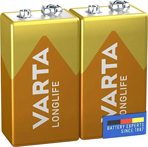 Produktbild: VARTA Batterien 9V Blockbatterie, 2 Stück, Longlife, Alkaline, Vorratspack, für Rauchmelder, Brand- & Feuermelder