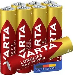 Produktbild: VARTA Batterien AAA, 8 Stück, Longlife Max Power, Alkaline, 1,5V, für Digitalkamera, Controller, Blutdruckmessgerät, Made in Germany