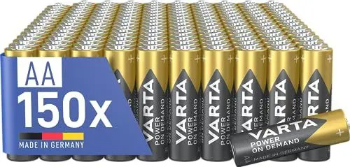 Produktbild: VARTA Batterien AA, 150 Stück, Power on Demand, Alkaline, 1,5V, Vorratspack, smart, flexibel, leistungsstark, ideal für Computerzubehör, Smart Home Geräte, Made in Germany