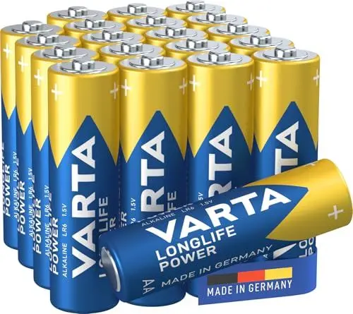 Produktbild: VARTA Batterien AA, 20 Stück, Longlife Power, Alkaline, 1,5V, ideal für Spielzeug, Funkmaus, Taschenlampen, Verpackung zu 90% recycelt, Made in Germany