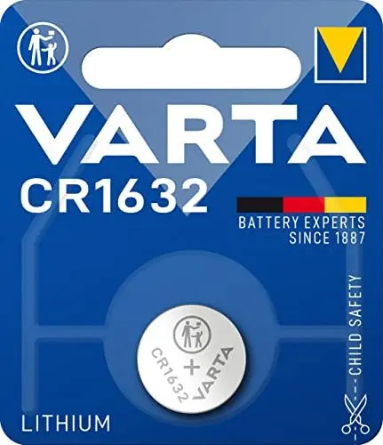 Produktbild: VARTA Batterien Knopfzelle CR1632, 1 Stück, Lithium Coin, 3V, kindersichere Verpackung, für elektronische Kleingeräte - Autoschlüssel, Fernbedienungen, Waagen
